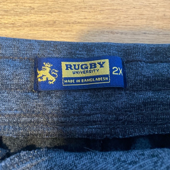 Rugby University Sweatshirt Elastic Waist 7” Inseam Shorts Gray Men’s 2X Pre - Picture 2 of 9